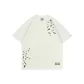 Gray White Vintage Small Sticker Short-Sleeved Shirt