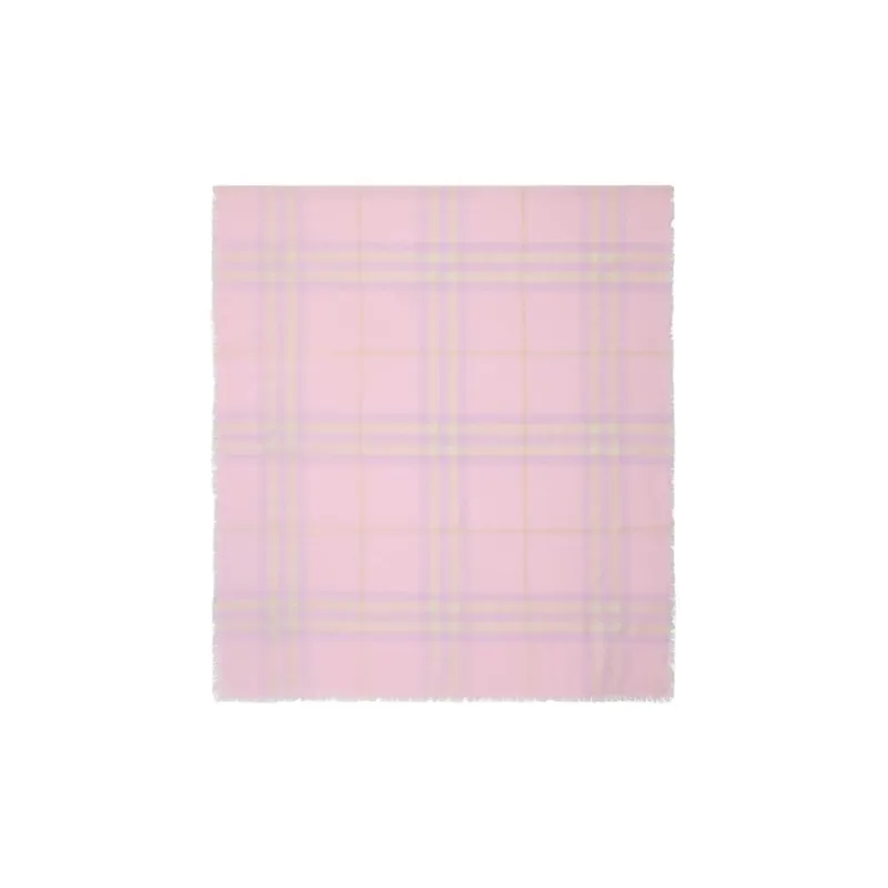Burberry 100% Wool Knit Scarves Unisex Pink-1