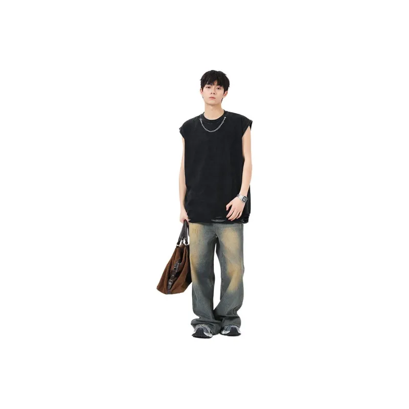 Lulifama Tank Top Unisex Washed Black-0