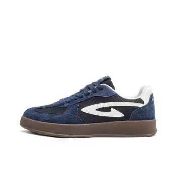DEERWAY Anti Slip And Wear Resistant Height Increasing Low Top Skateboard Shoes Men's Navy Blue