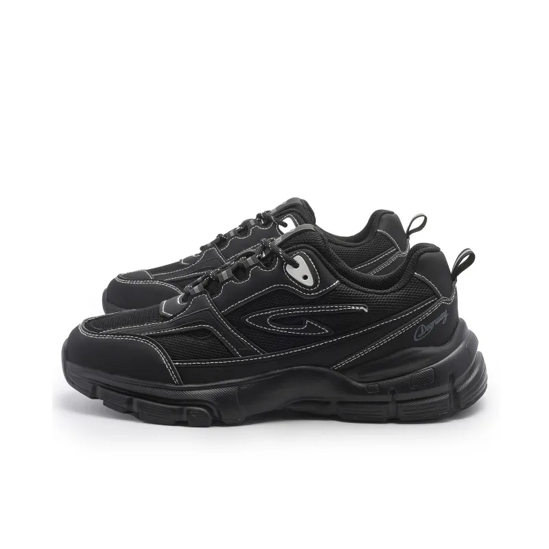 DEERWAY Cushioning Rebound Height Increasing Support Lightweight Breathable Low Top Casual Shoes Men's Black-2