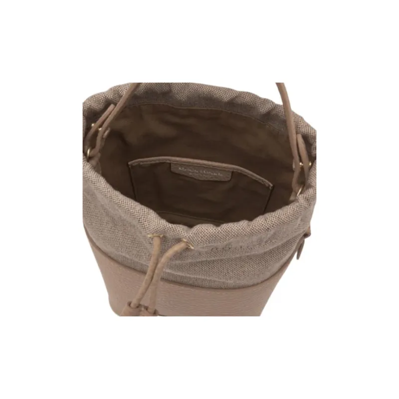 Maison Margiela 5AC Leather Bucket Bag, Shoulder Bag, Crossbody Bag, Handbag Trumpets Women's Beige-4