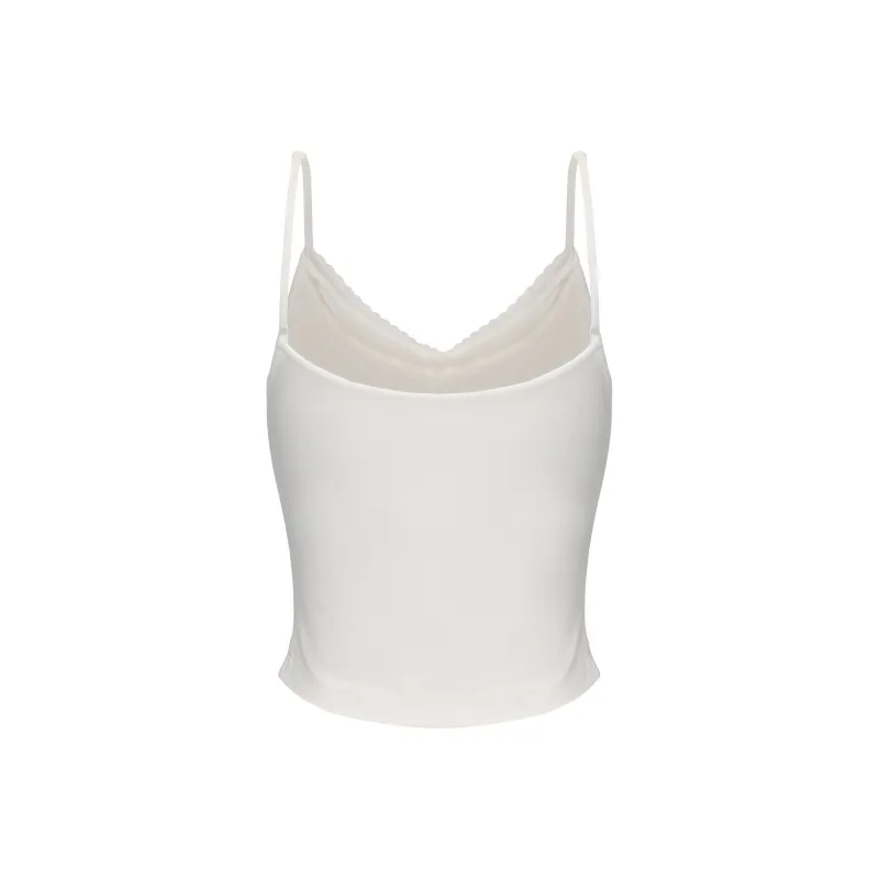 CHIWAWAMEME Tank Tops Women's Milk White With Pads Tank Top-1