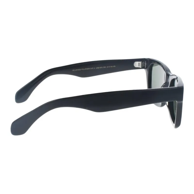 LOOK Acetate Square Sunglasses Unisex Black-2