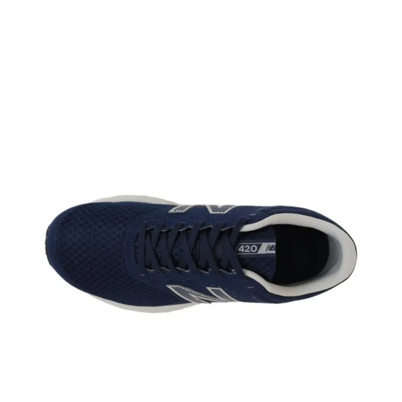 New Balance NB 420 Anti Slip Wear Resistant Low Top Running Shoes Men's Blue White-2