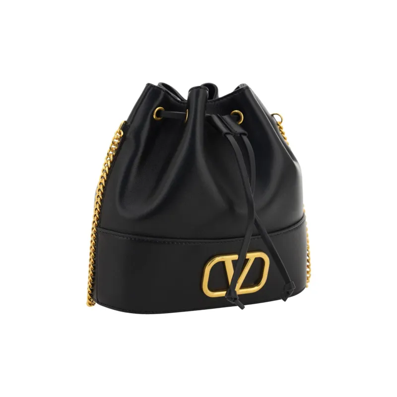 Valentino GARAVANI Calfskin Shoulder Bag Mini Unisex Black-1