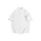 [Twill Stand Collar]White (Ho Geometric Red Beans Chest Logo)