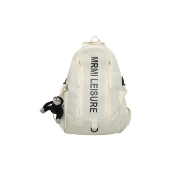WICKBUEN Nylon Backpack Unisex Ecru/Black/Burgundy