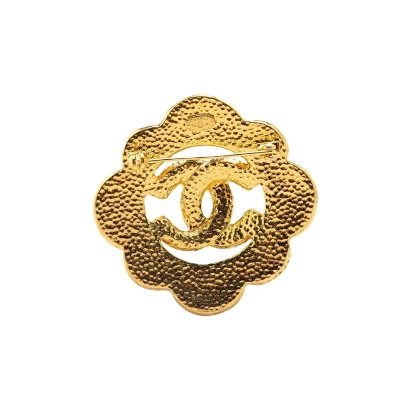 CHANEL 1995 Plated Gripore Cc Brooch Costume Brooch-0