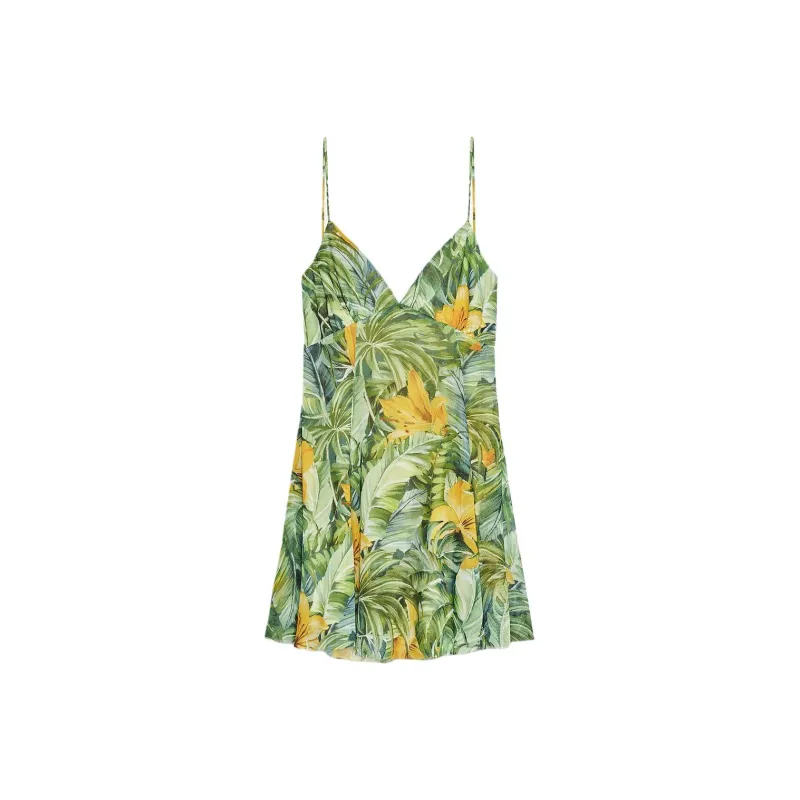 ZARA Slip Dresses Women's Green-0