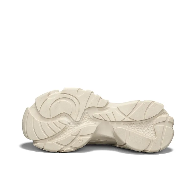 Binary Breathable Low Top Chunky Sneakers Men's Beige-4
