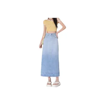 YINLEI Denim Long Skirt Women's