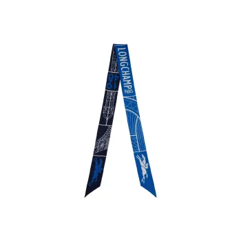LONGCHAMP Silk Scarves Women's Blue