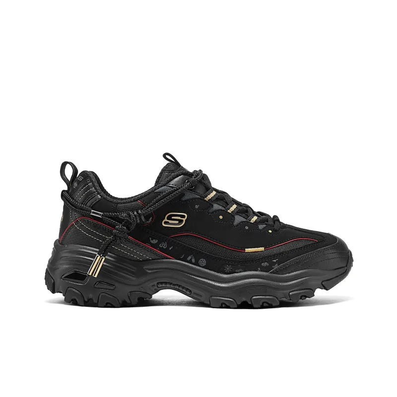 Skechers DLITES Wear Resistant Slip Resistant Low Top Chunky Sneakers Men's Black-1