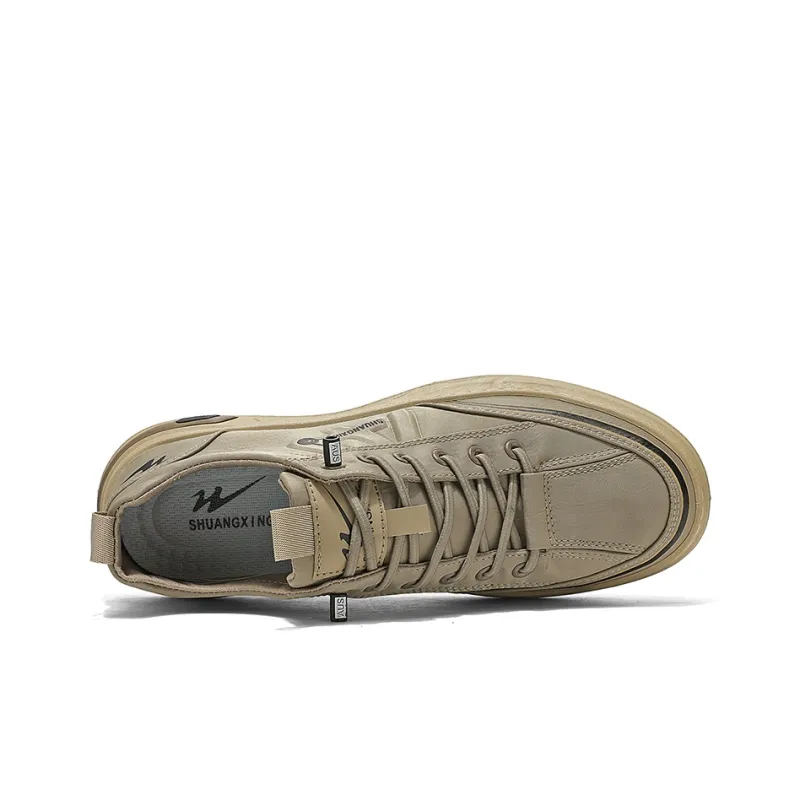 Binary Abrasion Resistant Slip Resistant Low Top Casual Shoes Men's Khaki-3