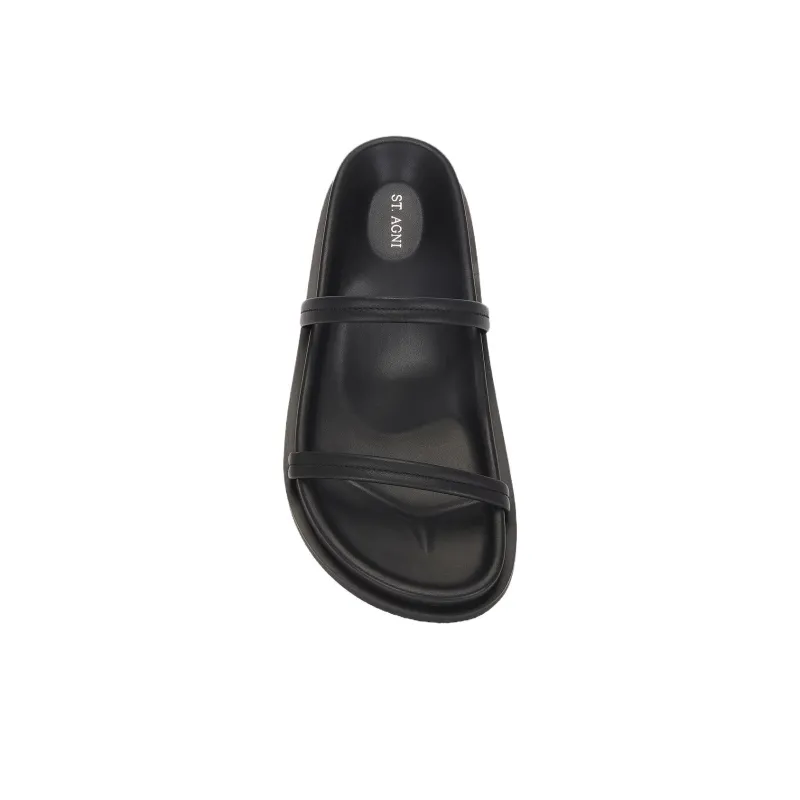 ST. AGNI Rubber Sole Slip Resistant Slide Slippers Women's Black-4
