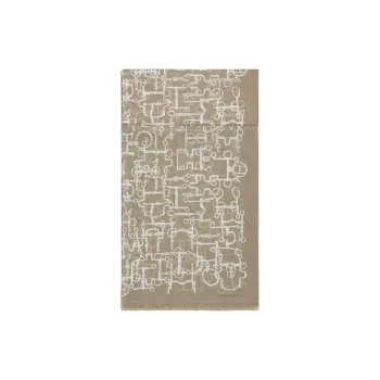 HERMES 100% 100% Cotton Knit Scarves Men's Gray Trelleborg
