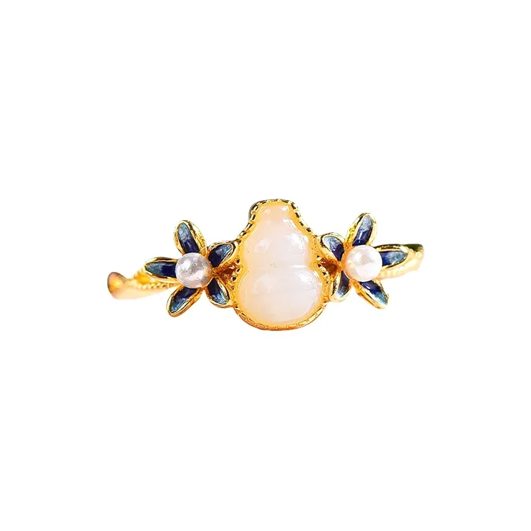 Jade Ink Love Hetian Jade Rings White Jade Women's-0