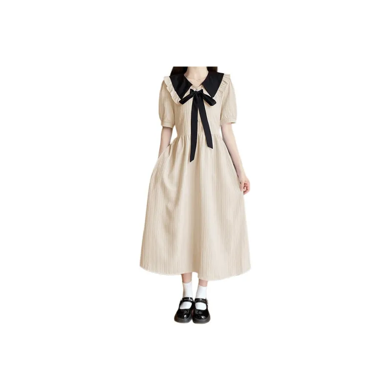Mu Qingqing Short Sleeved Dress Women's-5
