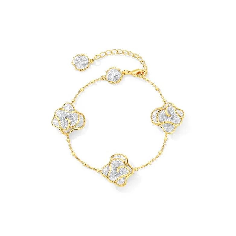 OOAK 925 Sterling Silver, 18K Gold Plated Bracelet Box Women's-8