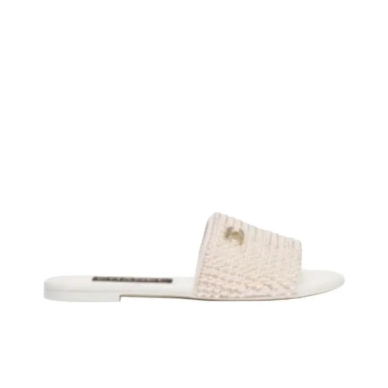 CHANEL 25P Spring Summer Slide Slippers Women's Ivory White-1