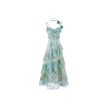 Blovelan Slip Dresses Women's Lotus Pond Green