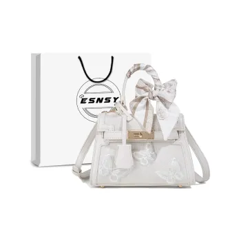 ESNSY PU Shoulder Bag, Crossbody Bag, Handbag Regular Women's White/Pink