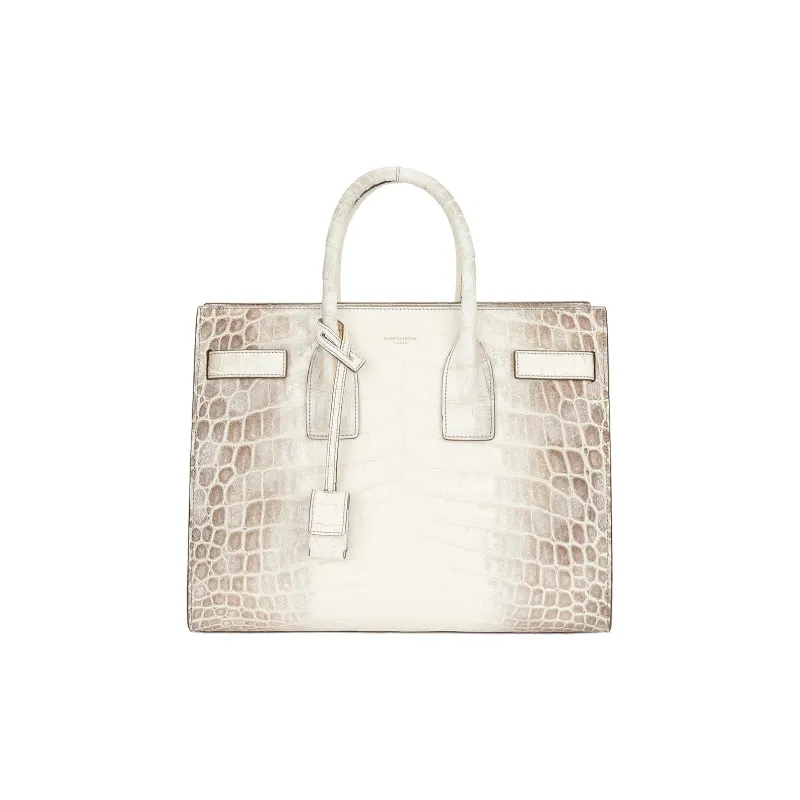 SAINT LAURENT Calfskin Tote Bag, Shopping Bag, Shoulder Bag, Crossbody Bag, Handbag Trumpets Women's Glacier Gray-0