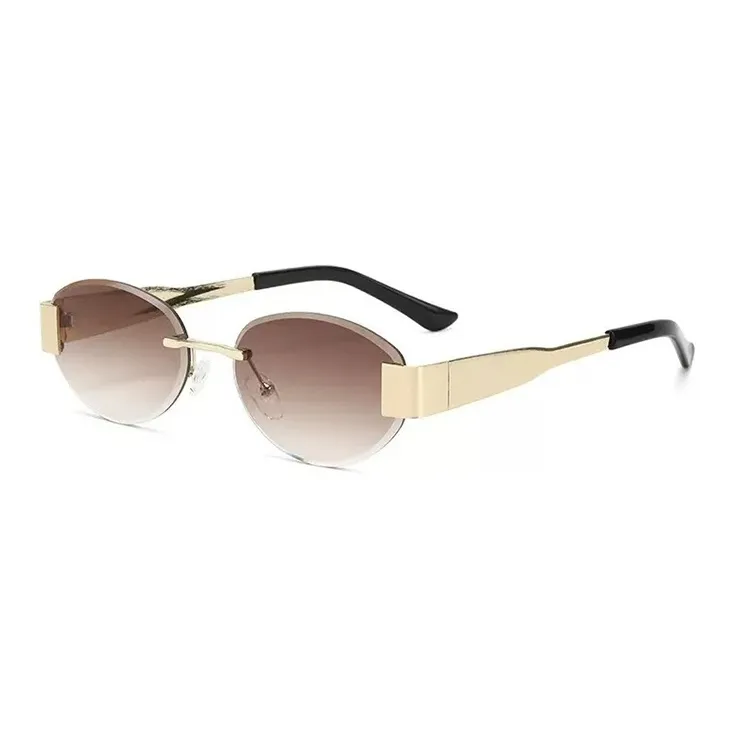 YUZHAOLIN Metal Oval Sunglasses Unisex-3