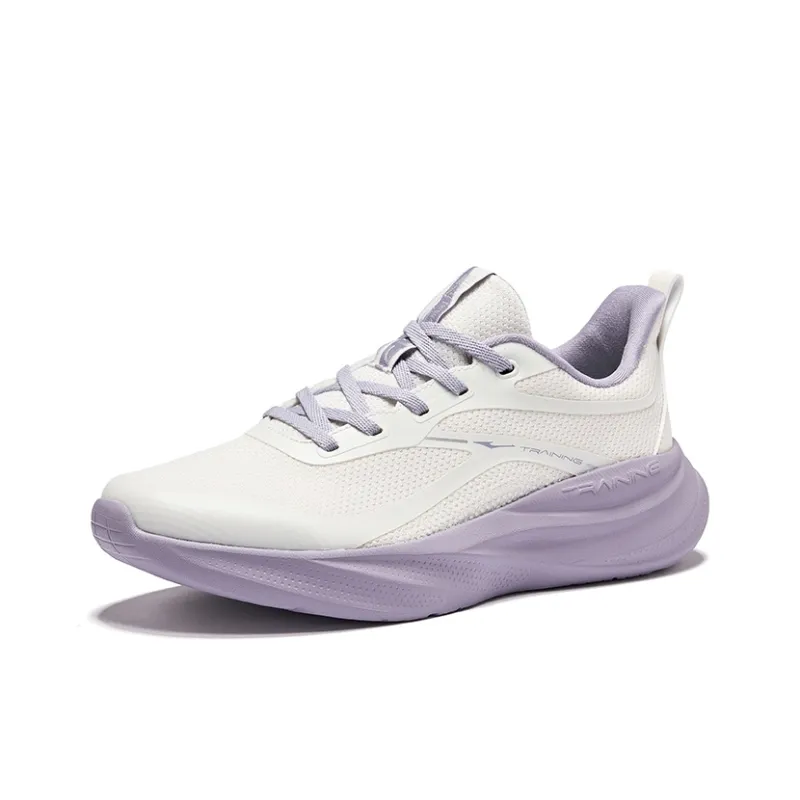 Erke Shock Absorbers Rebound Low Top City Commute Physical Fitness Test & Exam Running Shoes Women's Microcrystal White-2