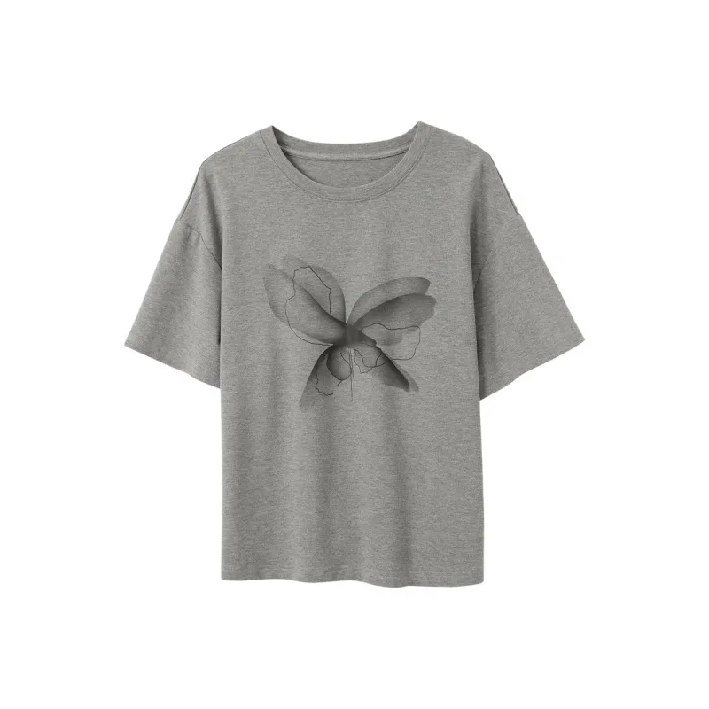 3COLOUR T Shirts Women's Stone Gray-0