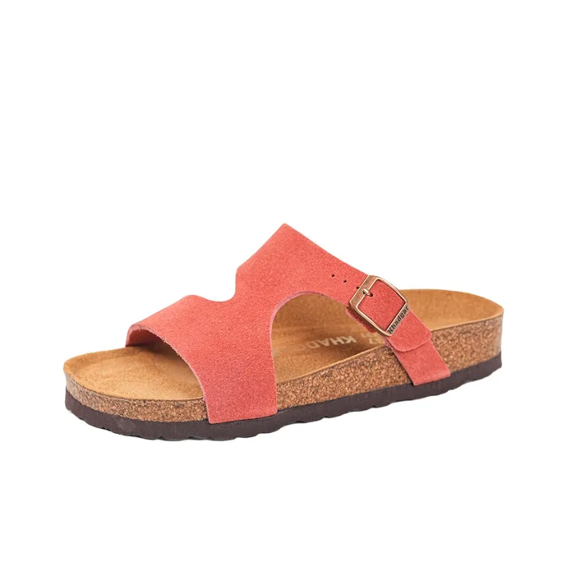 Khadgar EVA Rubber Sole Cork Sole Quiet Slip Resistant Abrasion Resistant Slide Slippers Women's-28