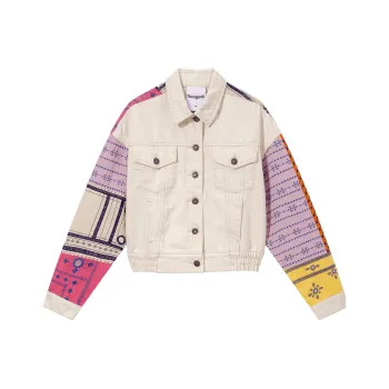 Desigual Cropped Coats Women's Ecru Multicolor