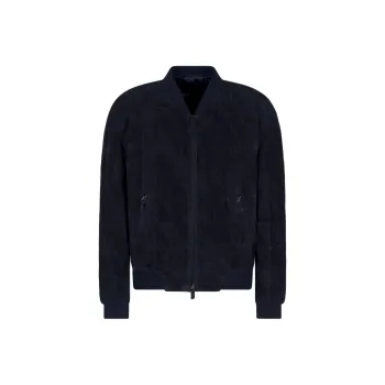 AMANI Leather Jacket Men's Dark Blue