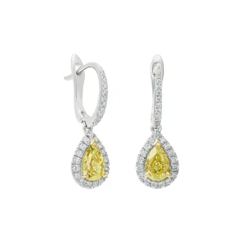 De Beers Diamond Earrings Unisex Yellow