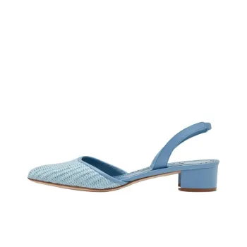 MANOLO BLAHNIK Raffro Chunky Heel High Heels 3cm Women's Light Blue