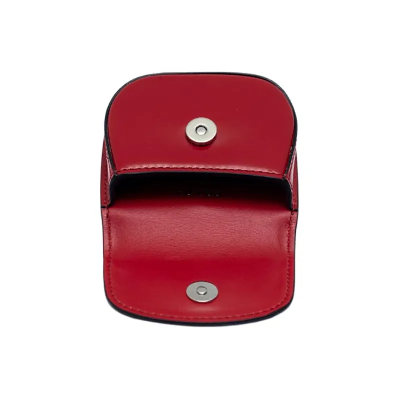PRADA Cow Leather Earphone Case Women's Red-4