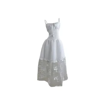 ETSE Slip Dresses Women's White Fallen Angel