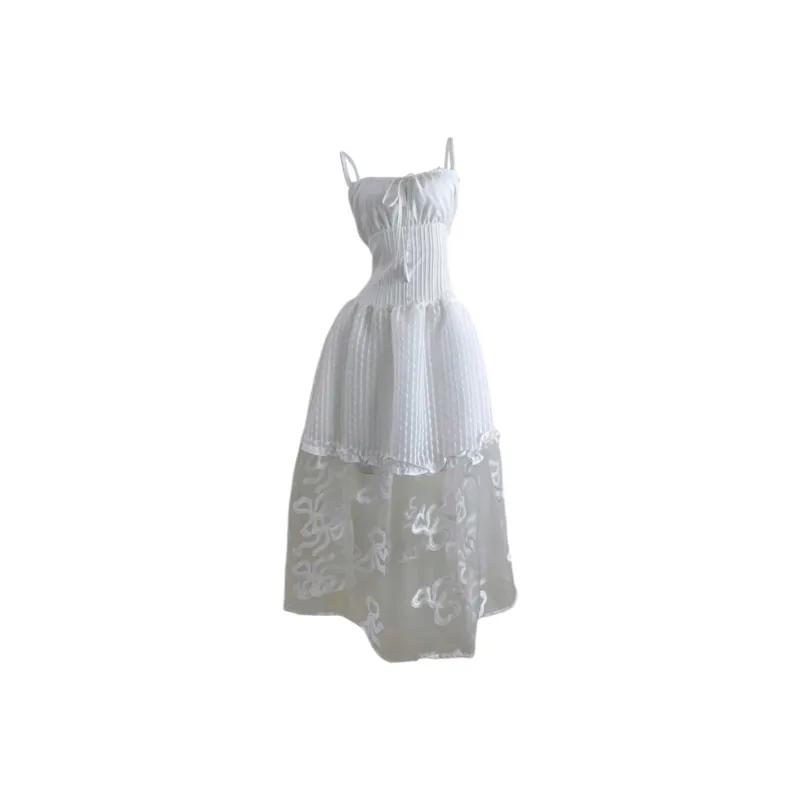 ETSE Slip Dresses Women's White Fallen Angel-0
