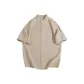 [Twill Stand Collar]Light Khaki (Ho Color Block Mountain Chest Logo)
