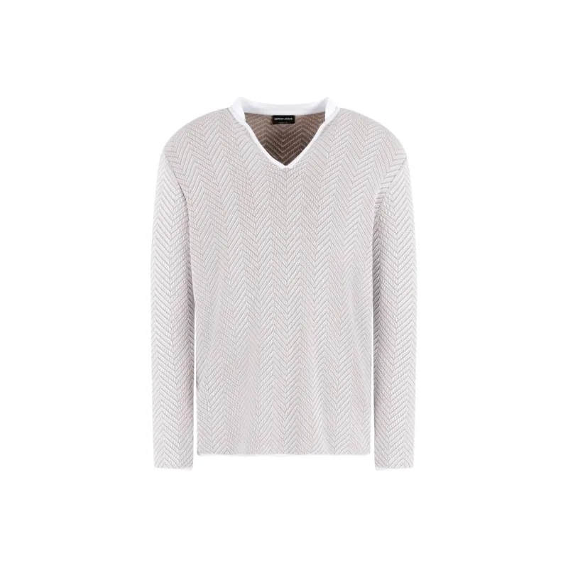 GIORGIO ARMANI Cashmere Viscose And Silk Jacquard Jumper-0