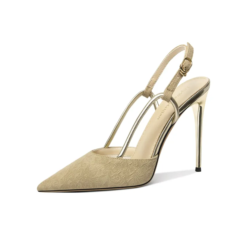Lily Wei Ink And Wash Artist Slim Heel High Heels Women's Khaki-0
