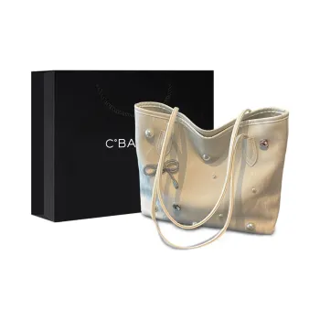 C°BANNER Synthetic Leather Shoulder Bag Medium Size Women's Ecru/Silver