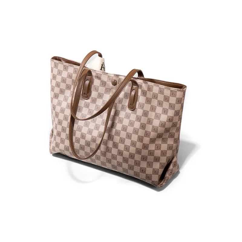 CLEVER& KETCH PU Shoulder Bag Tote Women's Khaki-3