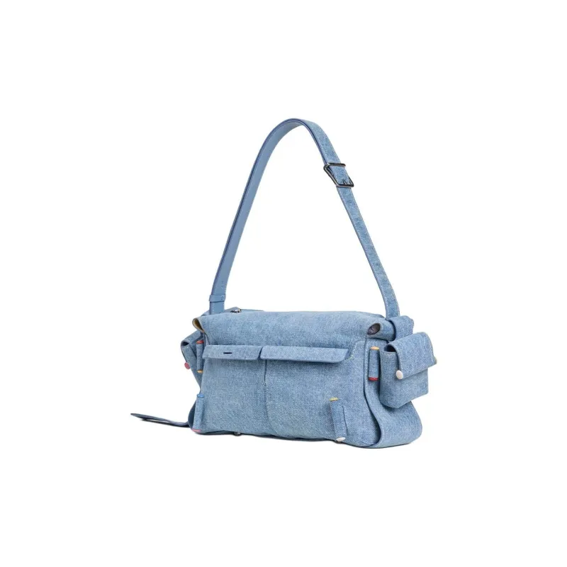 KUNOGIGI Fabric Crossbody Bag, Shoulder Bag Medium Size Women's Denim Blue-0