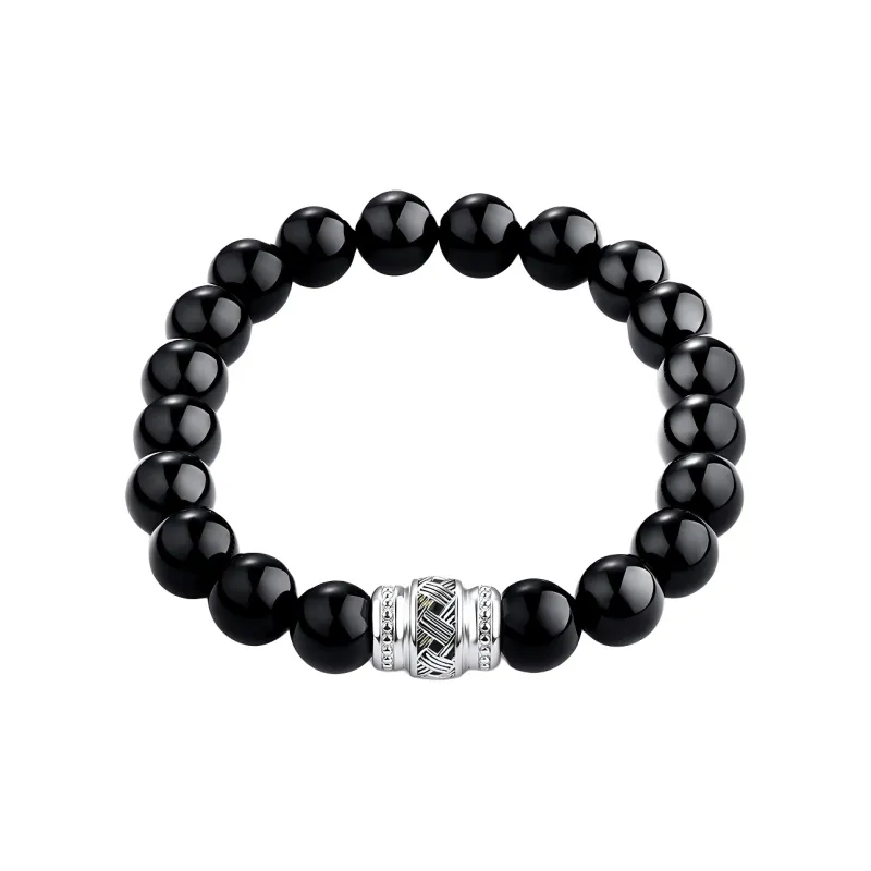 FANCI Natural Obsidian Jade Bracelets Men's-12