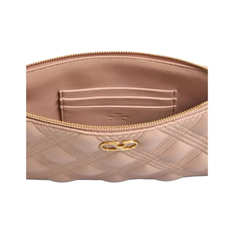 Valentino GARAVANI Leather Clutch Women's Rose Ginger-4