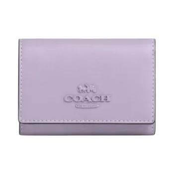 COACH Micro Calfskin Wallet Mini Women's Light Purple
