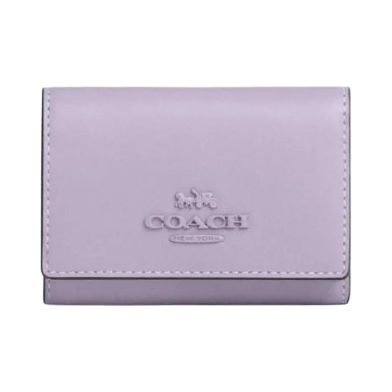 COACH Micro Calfskin Wallet Mini Women's Light Purple-0