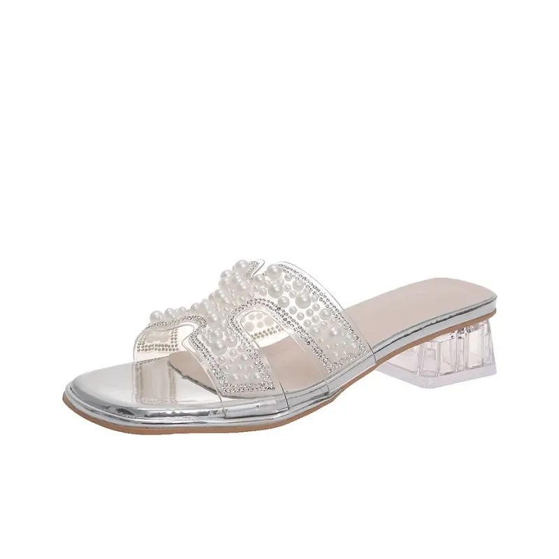 WUJI Rubber Sole Rhinestone Slip Resistant Abrasion Resistant Slide Slippers Women's-2